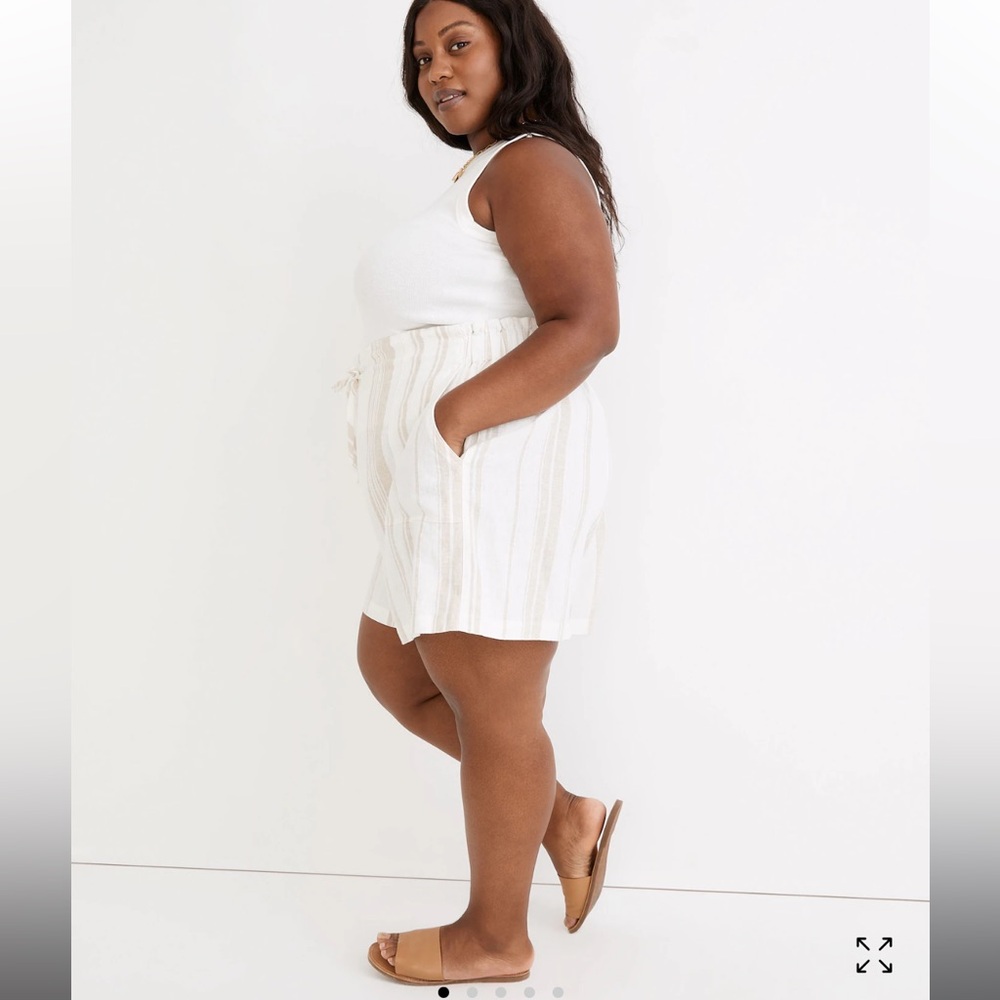 Madewell Plus Linen-Blend Paper-bag Waist Shorts - Picture 3 of 11